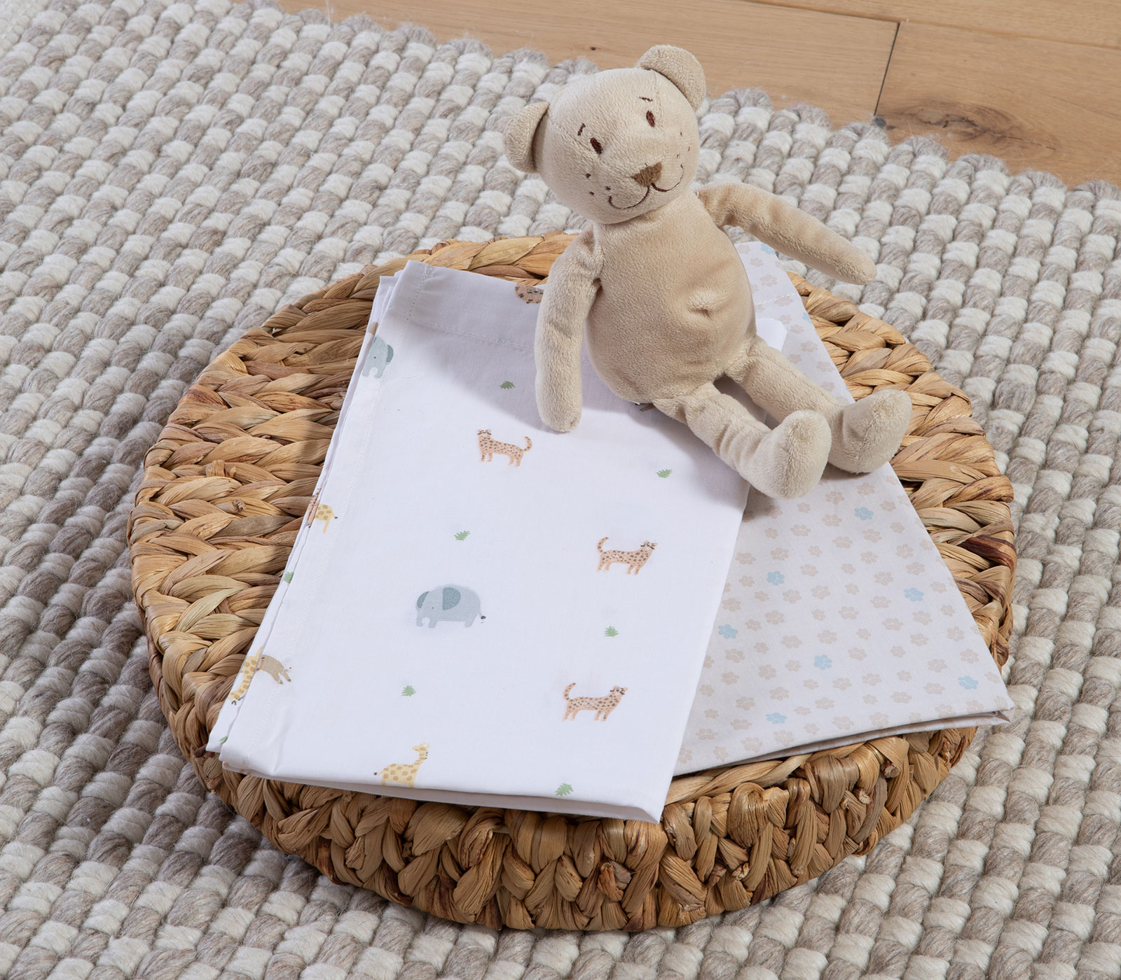 Βρεφικά Σεντόνια Λίκνου Nef-Nef Homeware (2ΤΜΧ) Jungle In Motion Aqua