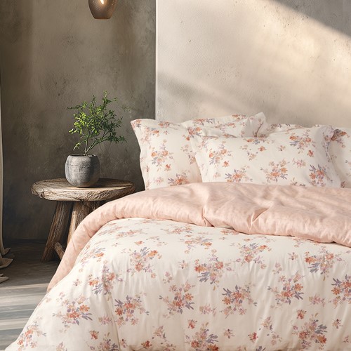 Πάπλωμα Υπέρδιπλο Βαμβακοσατέν Nef-Nef Homeware Lefebr 240x230 Ecru/Rose