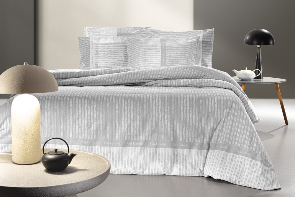 Σεντόνια Μονά Guy Laroche (Σετ) Tudor 170X200+32 Grey (με λάστιχο)