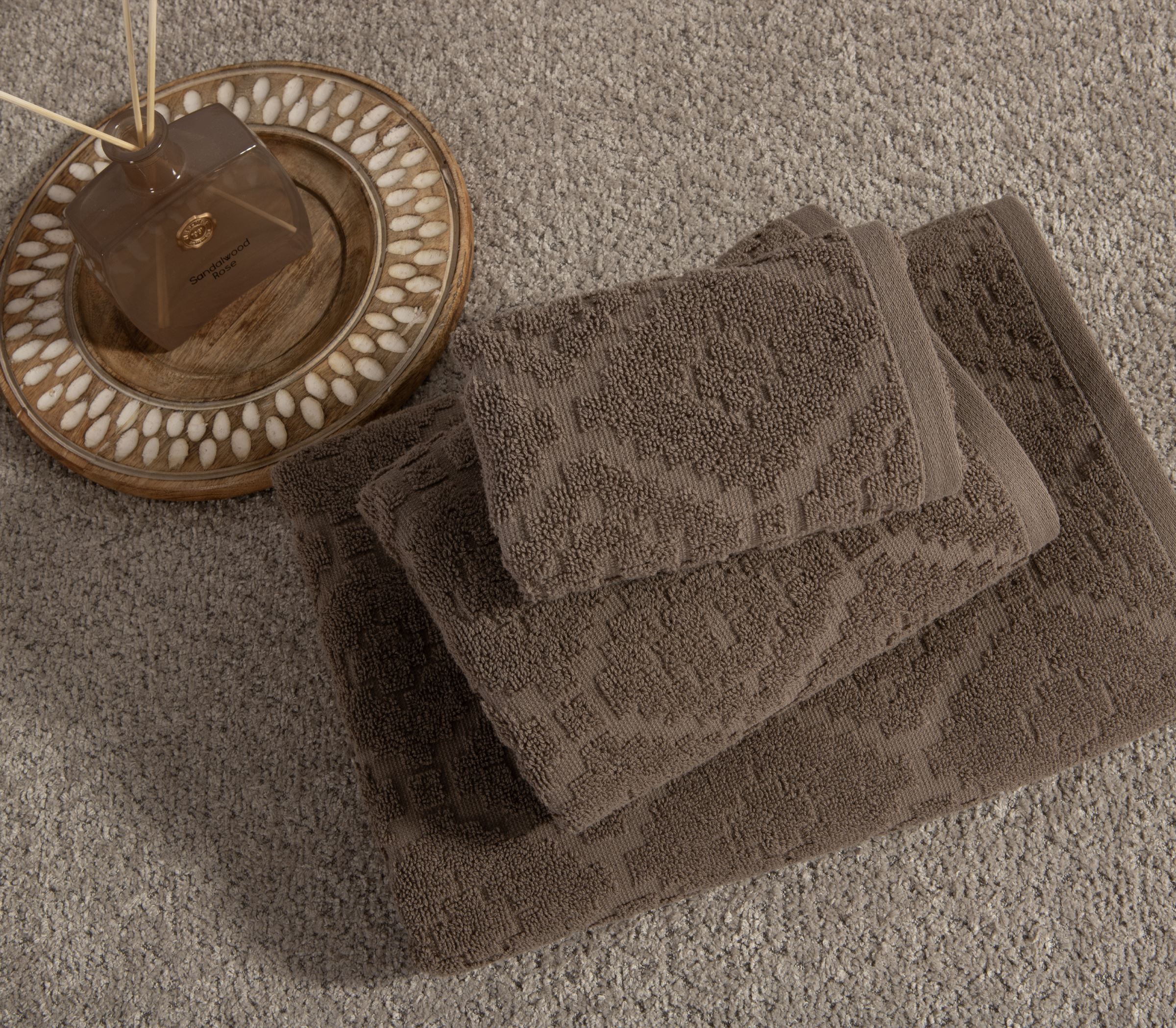 Πετσέτα Προσώπου Nef-Nef Homeware Romian 50x90 Mocca