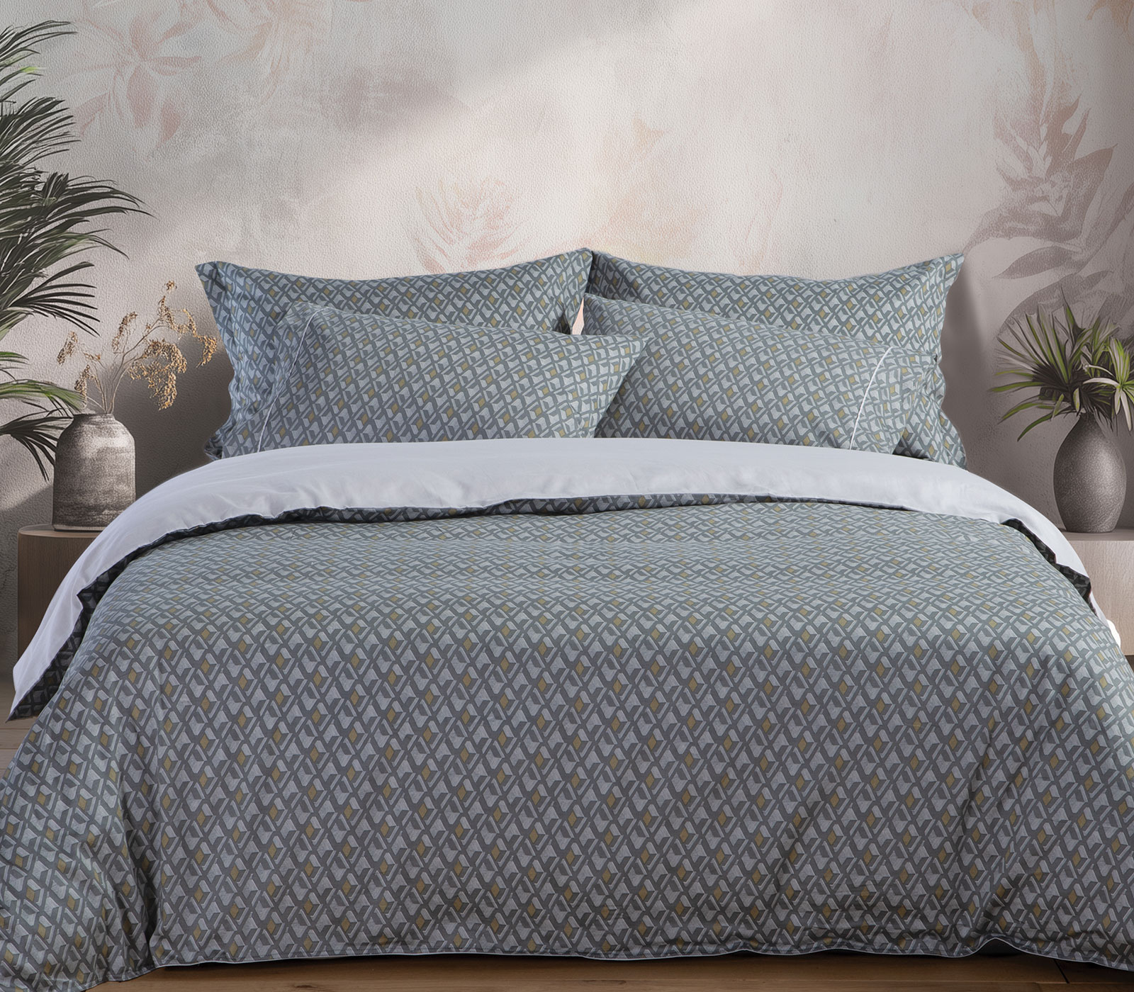 Σεντόνια King Size  Βαμβακοσατέν  Nef-Nef Homeware (Σετ) Dominat 270x280 Silver Grey
