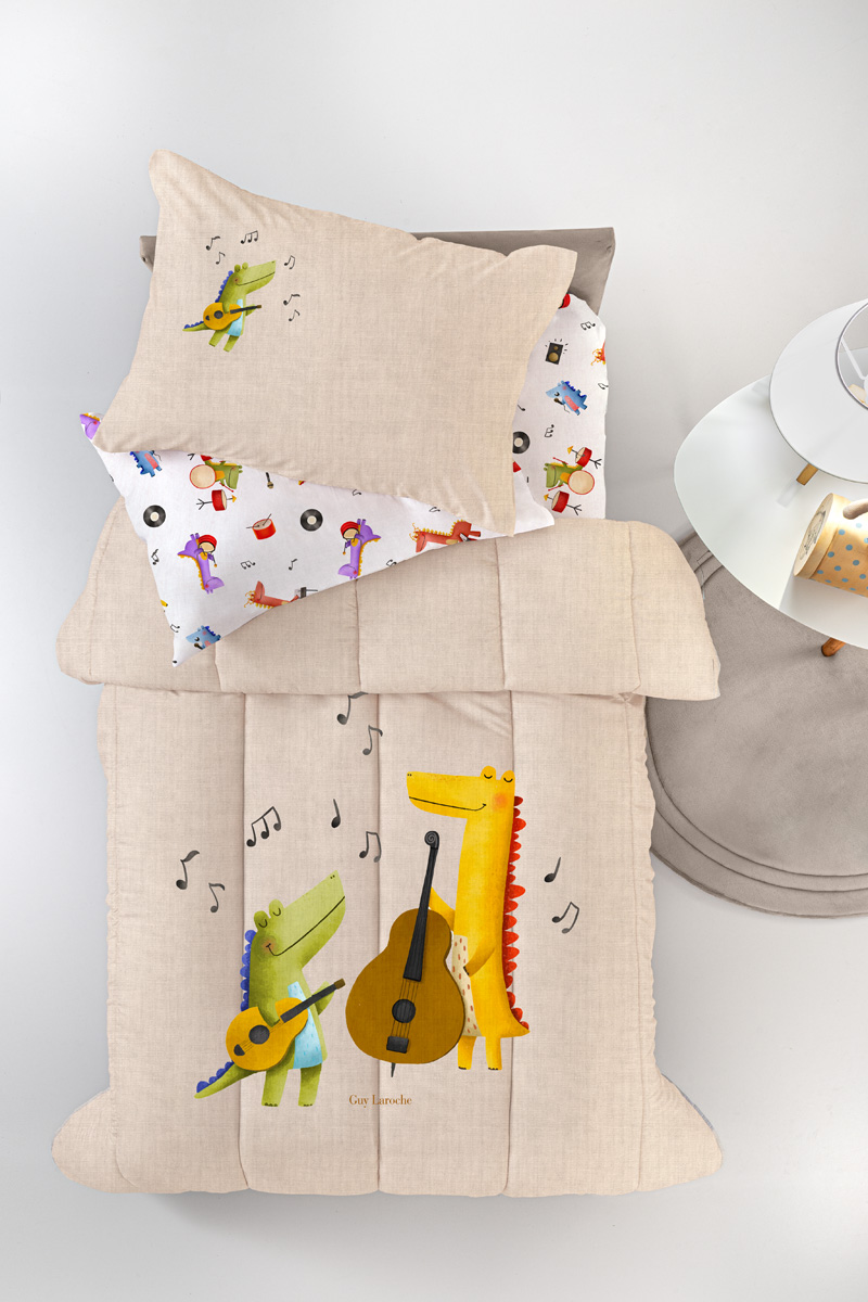 Παιδικό Κουβερλί Guy Laroche Band Natural 160Χ230 Suede