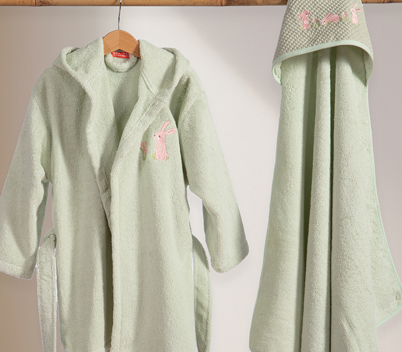 Βρεφικό Μπουρνούζι Nef-Nef Homeware Country Bunny 02 Green