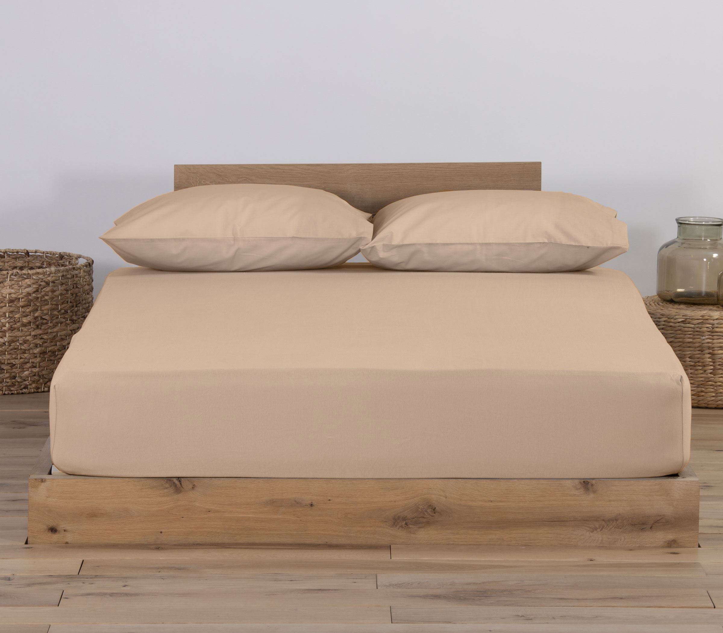 Σεντόνι Μεμονωμένο Μακό King Size Nef-Nef Homeware Jersey 180X200+35 Beige