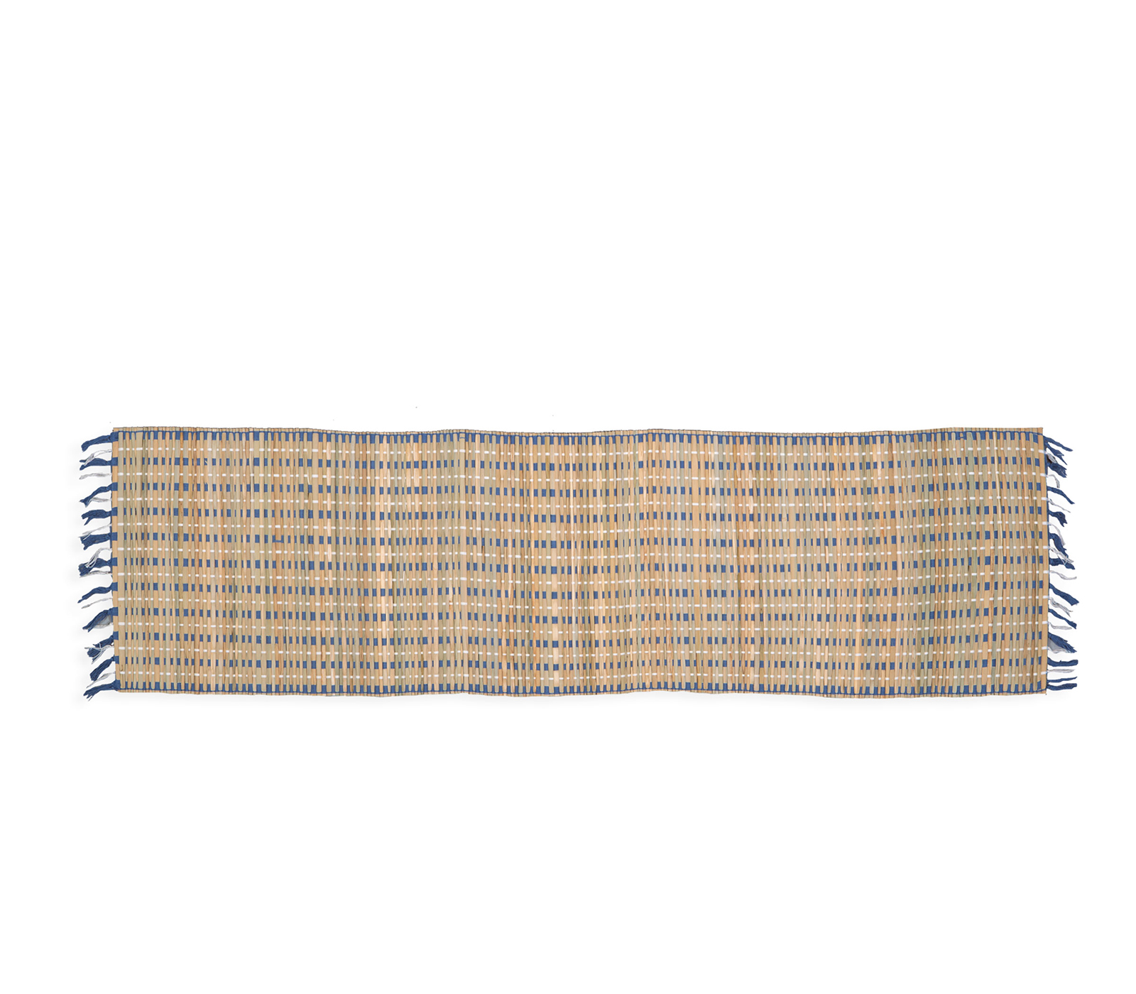 Runner Nef-Nef Straw 45X150 Natural/Blue