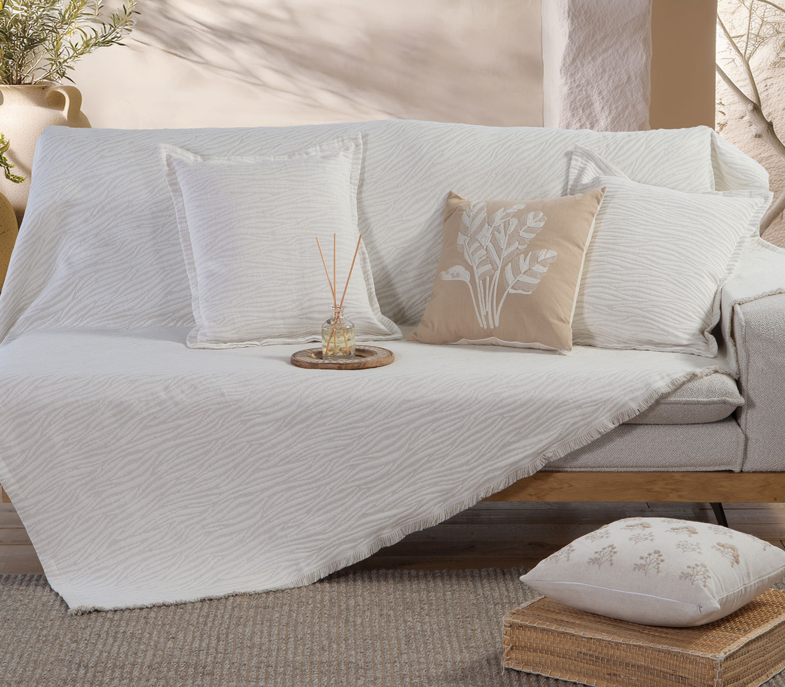 Ριχτάρι Πολυθρόνας  Nef-Nef Homeware Zebra 170X180 Ecru