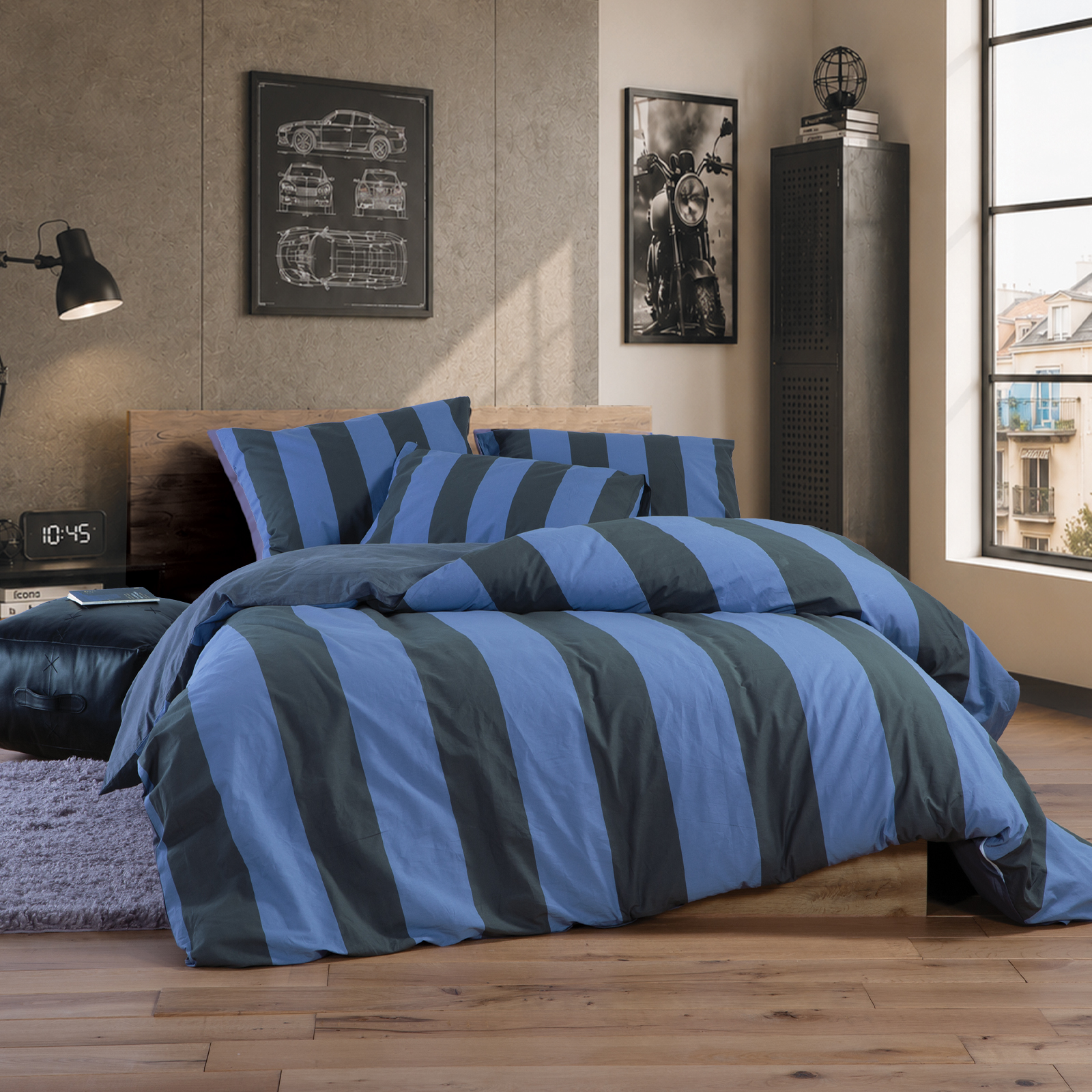 Mονή Παπλωματοθήκη Nef-Nef Homeware (Σετ) Βαμβακερή Casual Vertia 170x240 Blue/Black