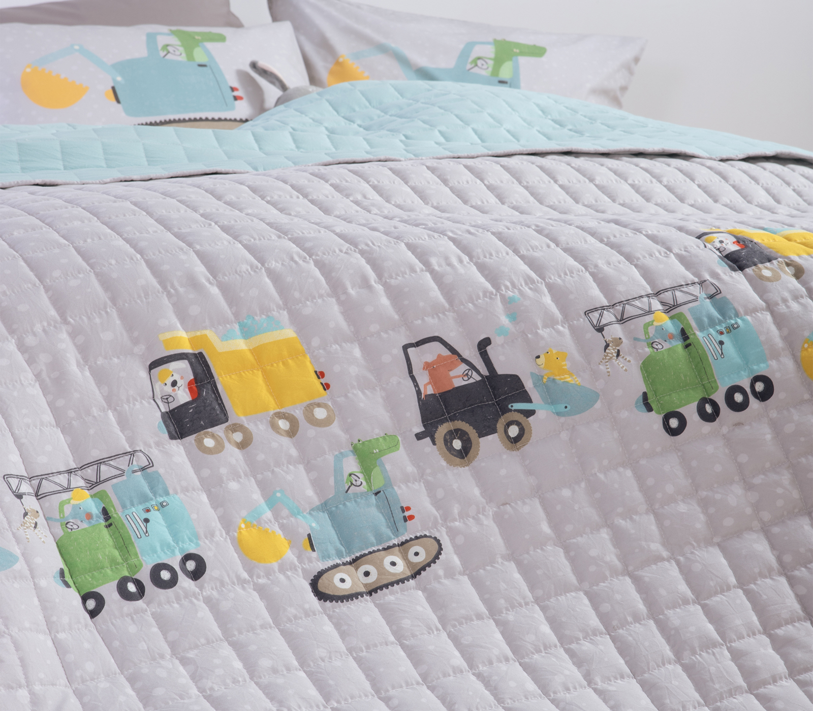 Παιδικό Κουβερλί Μονό Nef-Nef Homeware  Fun At Work 180x240 Grey