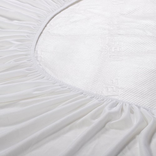 Αδιάβροχο Επίστρωμα Nef-Nef Μονό 100x200+30 White Linen Ζακαρ/Pu Λευκό