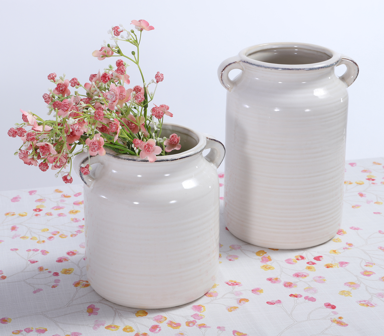 Διακοσμητικό Κεραμικό Βάζο Nef-Nef Homeware Lora 21X15 Ecru