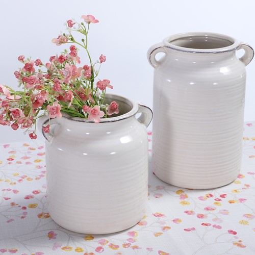 Διακοσμητικό Κεραμικό Βάζο Nef-Nef Homeware Lora 21X15 Ecru