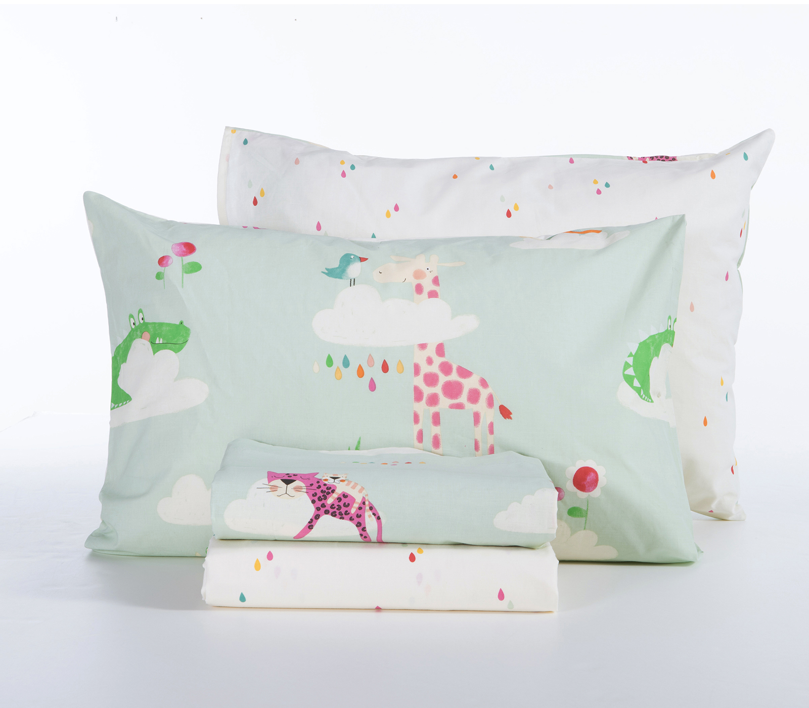 Παιδικά Σεντόνια Nef-Nef Homeware (Σετ)  Sky Is A Zoo 170x260 Mint