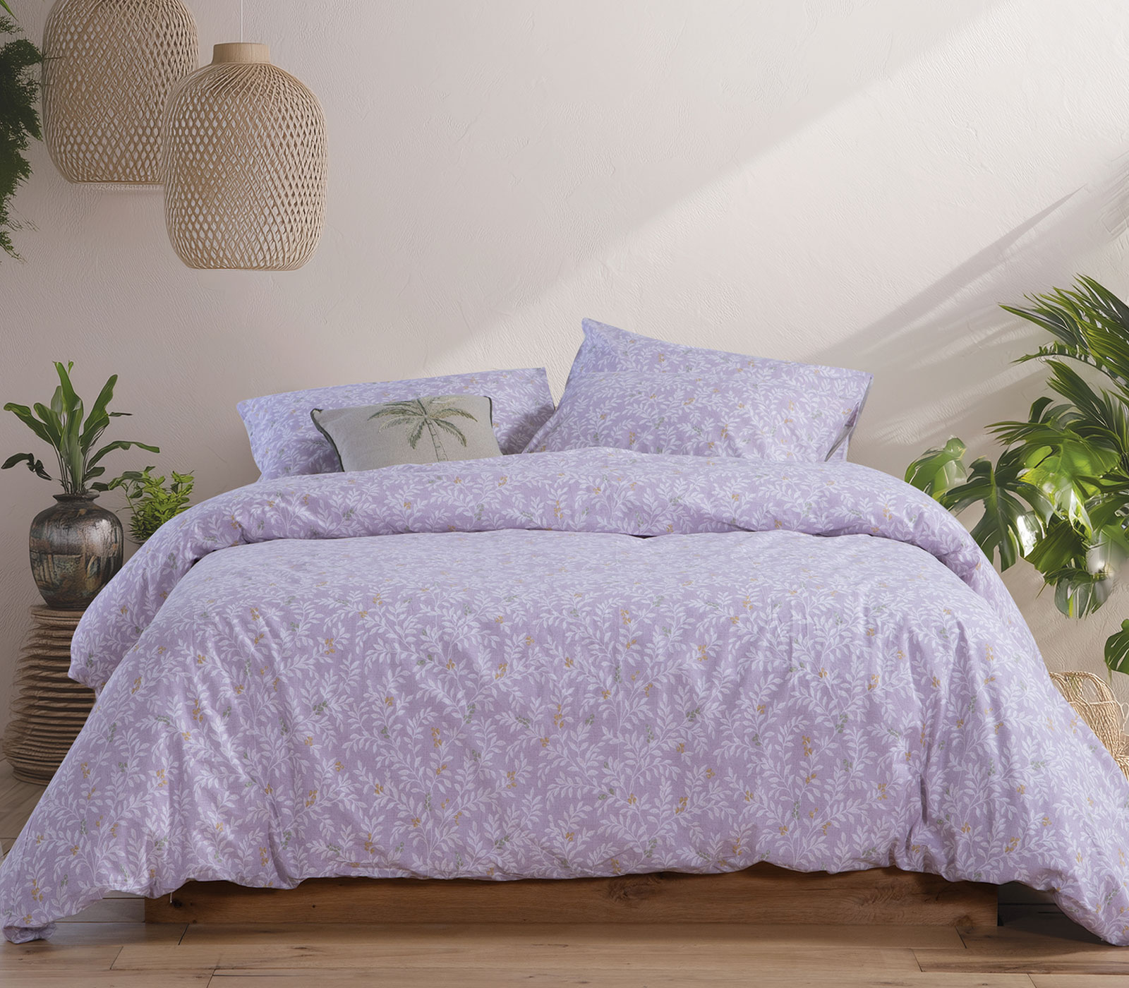 Σεντόνια Υπέρδιπλα Nef-Nef Homeware (Σετ) Με Λάστιχο Cylia 160x200+35 Lilac
