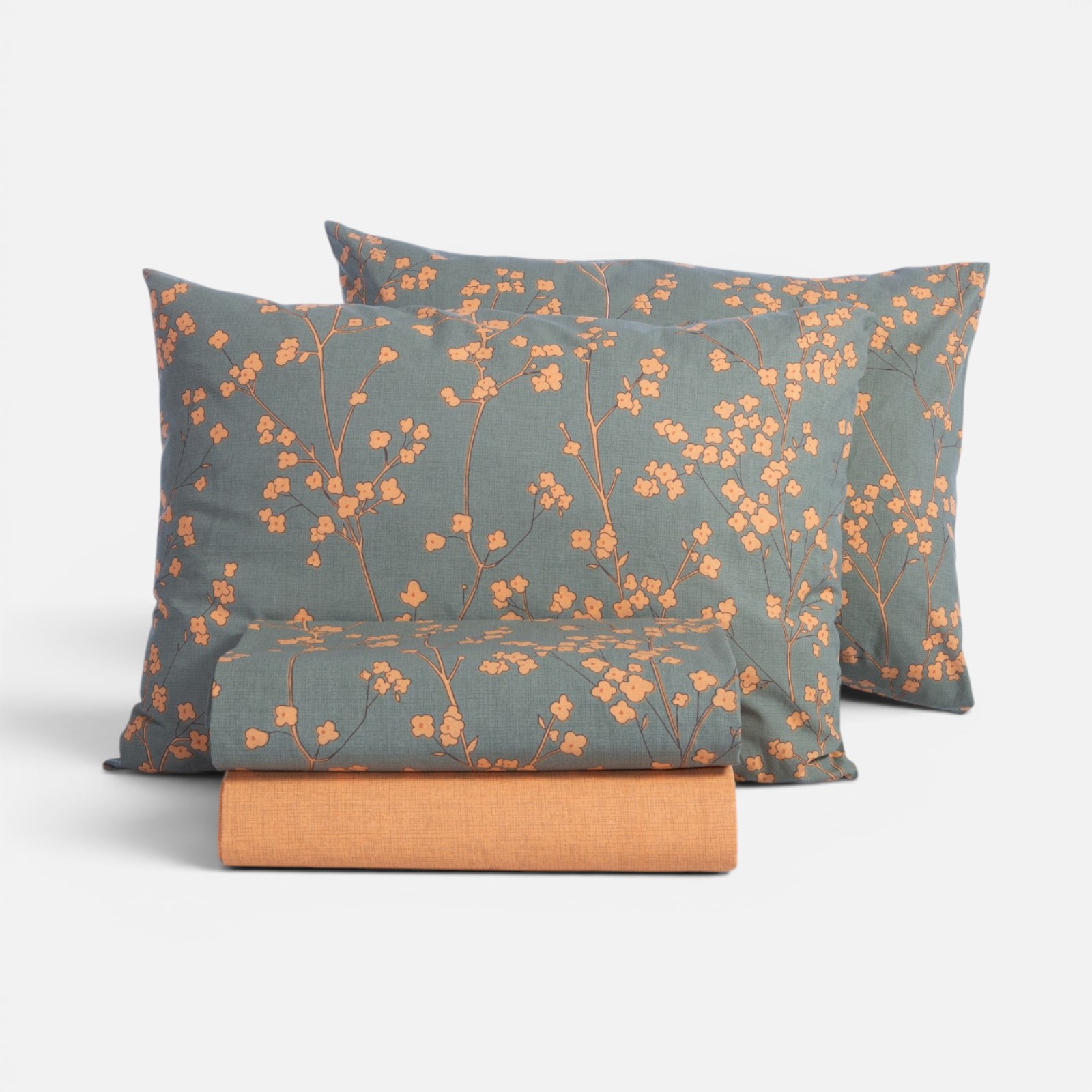 Σεντόνια Υπέρδιπλα Nef-Nef Homeware (Σετ) Βαμβακερά Floriva 240Χ270 Green