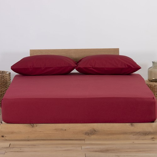 Σεντόνι Μεμονωμένο Nef-Nef Υπέρδιπλο 160x200+30 Jersey Με Λάστιχο Bordo