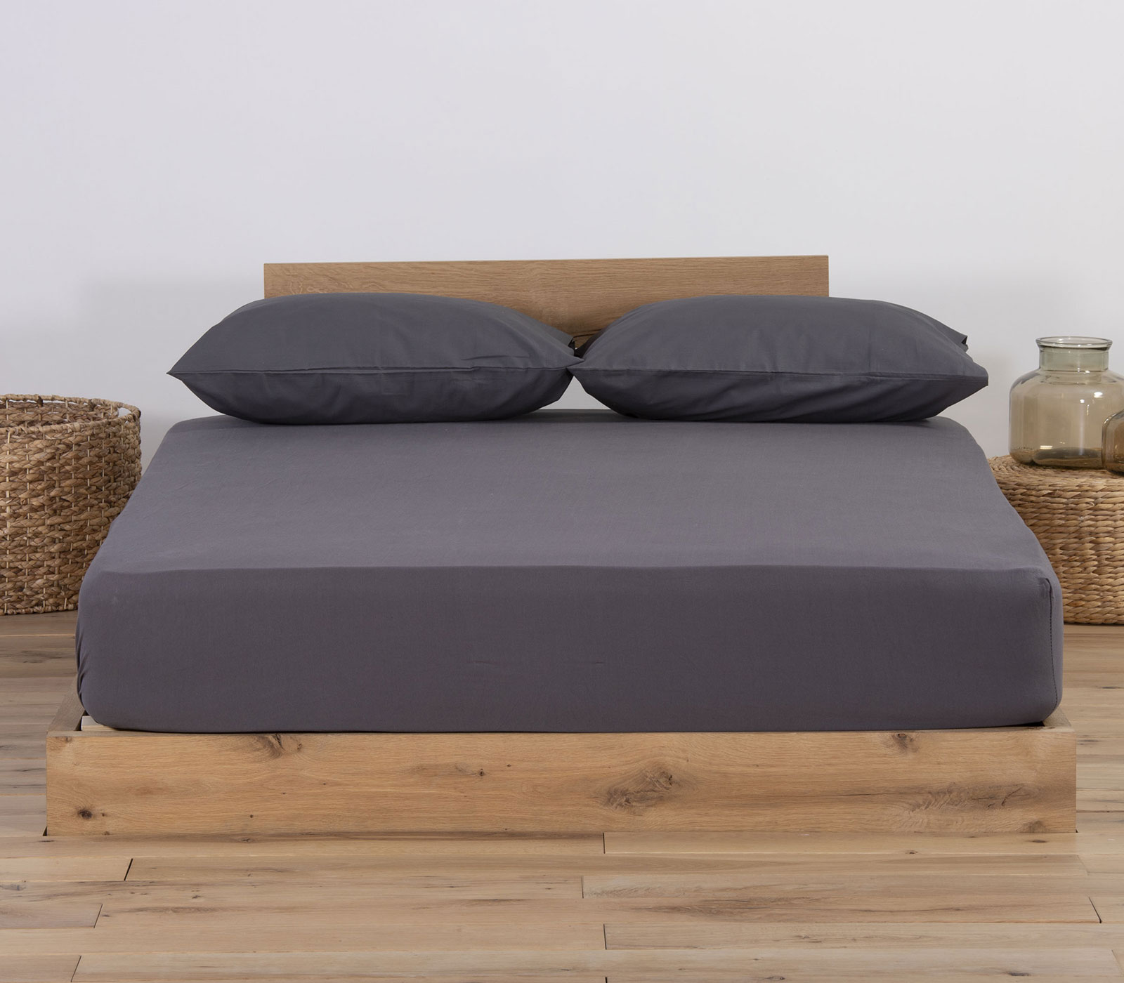 Σεντόνι Υπέρδιπλο Nef-Nef Homeware Με λάστιχο 160Χ200+30 Jersey D.Grey