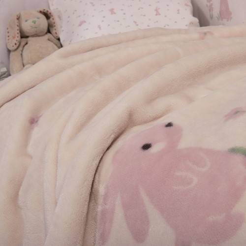 Βρεφική Κουβέρτα Αγκαλιάς Nef-Nef Homeware Country Bunny 75x100 Pink
