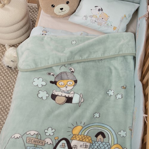 Βρεφική Κουβέρτα Αγκαλιάς Nef-Nef Homeware In the City 75x100 Pistachio