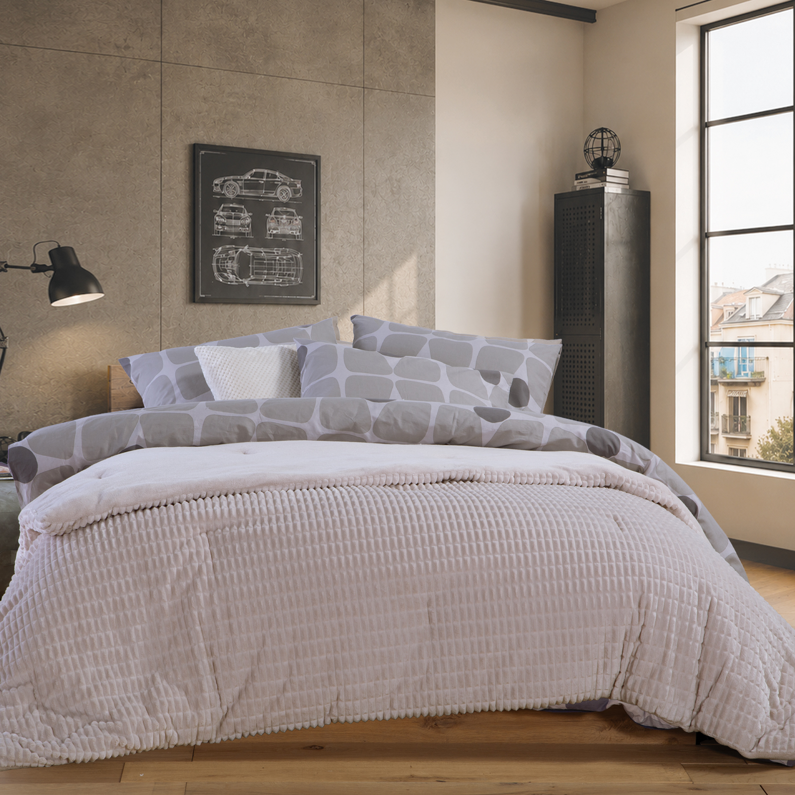 Υπέρδιπλο Κουβερτοπάπλωμα Nef-Nef Homeware Elaisa 220x240 Cream