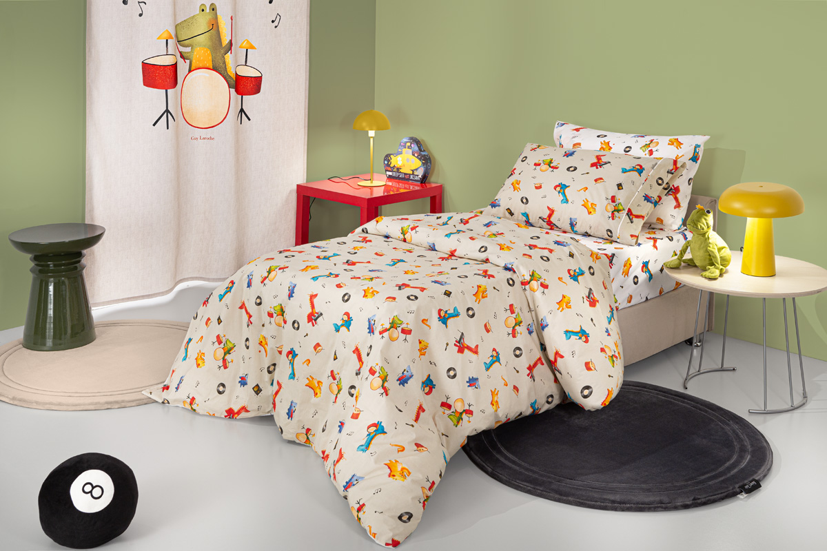 Παιδικά Σεντόνια Guy Laroche (Σετ) Band Natural 165x250