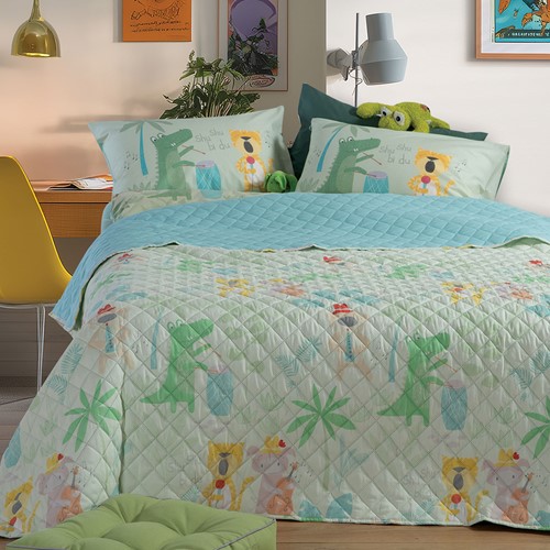 Παιδικό Κουβερλί Nef-Nef Homeware Jungle Music 180X240 Green