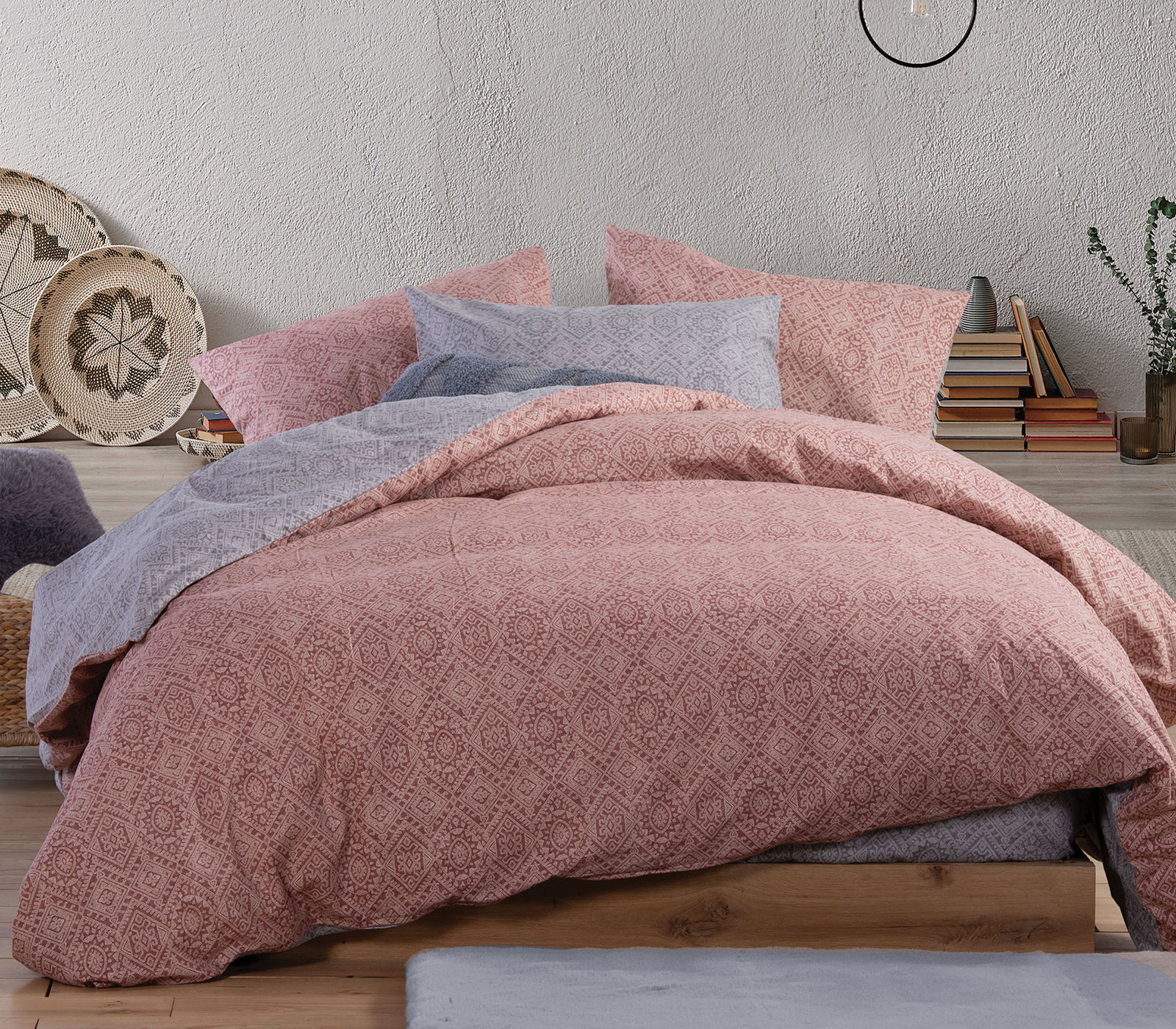 Παπλωματοθήκη Μονή Nef-Nef Homeware Clover 160x230 Terra