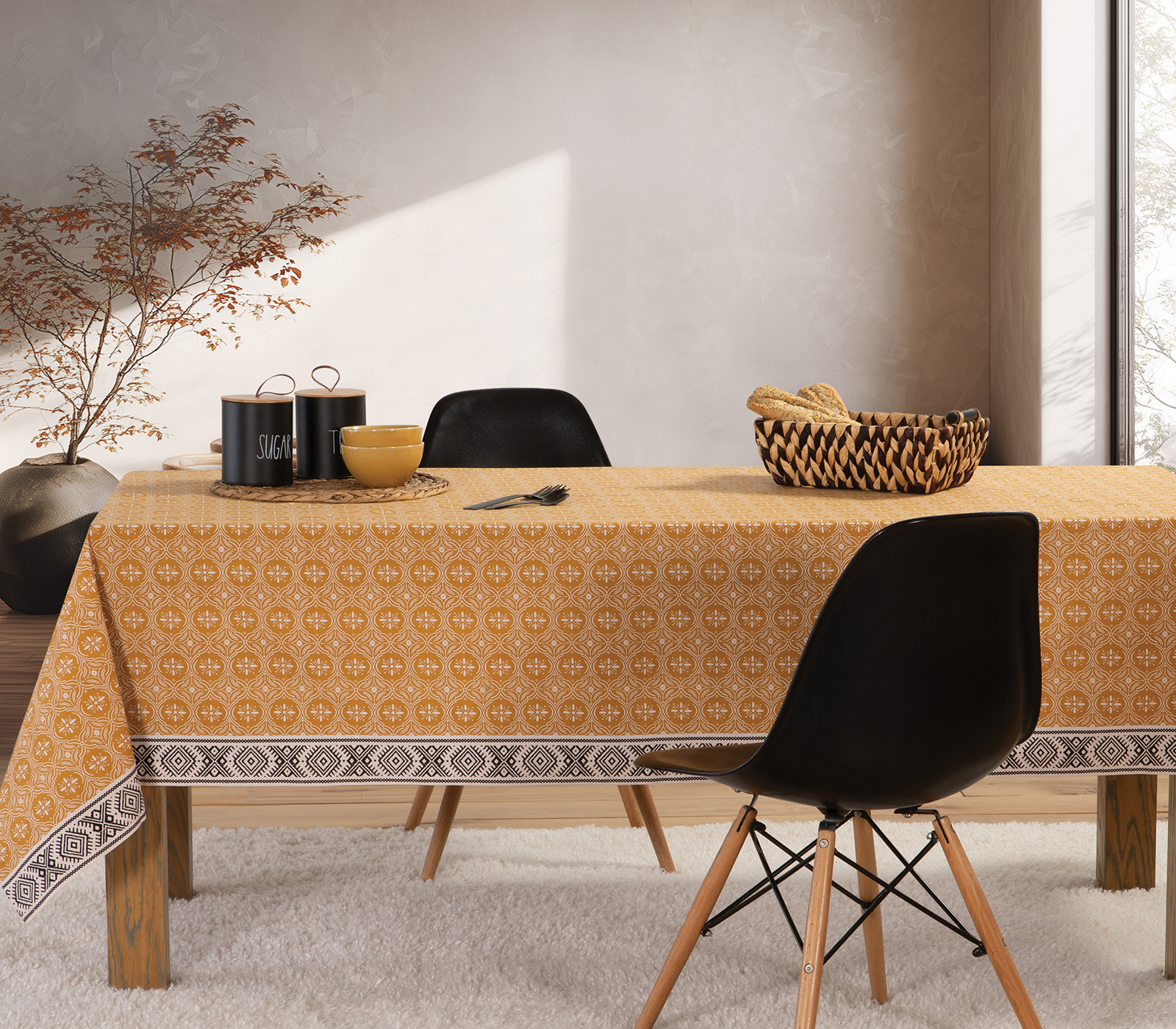 Τραπεζομάντηλο Nef-Nef Homeware Jeneria 140x180 Mustard