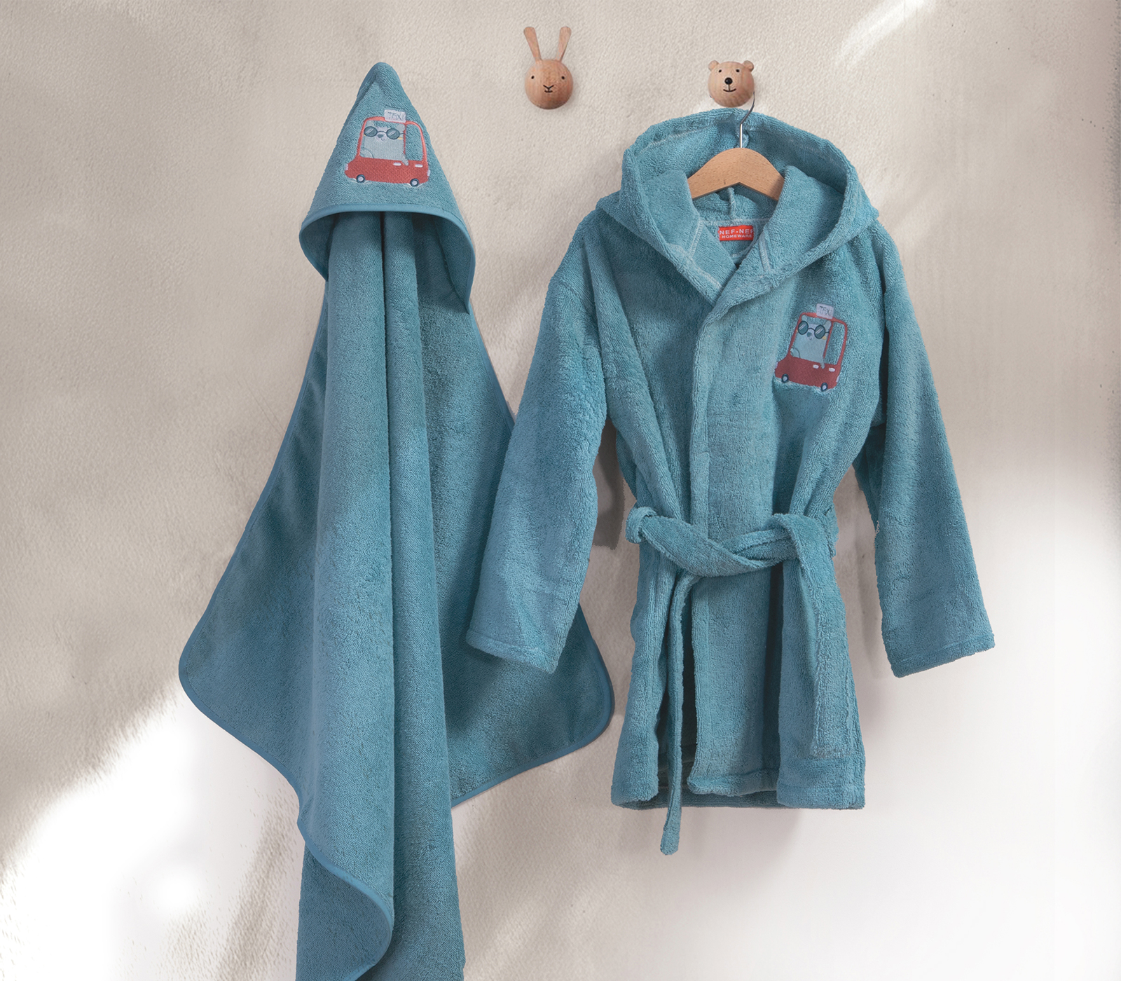  Bρεφικό Μπουρνούζι Nef-Nef Homeware Traffic 4 ετών Cameo Blue