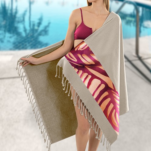 Πετσέτα Θαλάσσης Guy Laroche Pestemal 28 Beige 90x170