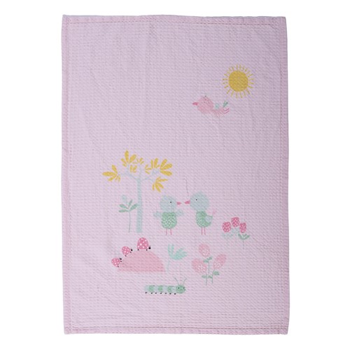 Βρεφική Κουβέρτα Πικε Nef-Nef Homeware Spring Hapiness 80X110 Pink