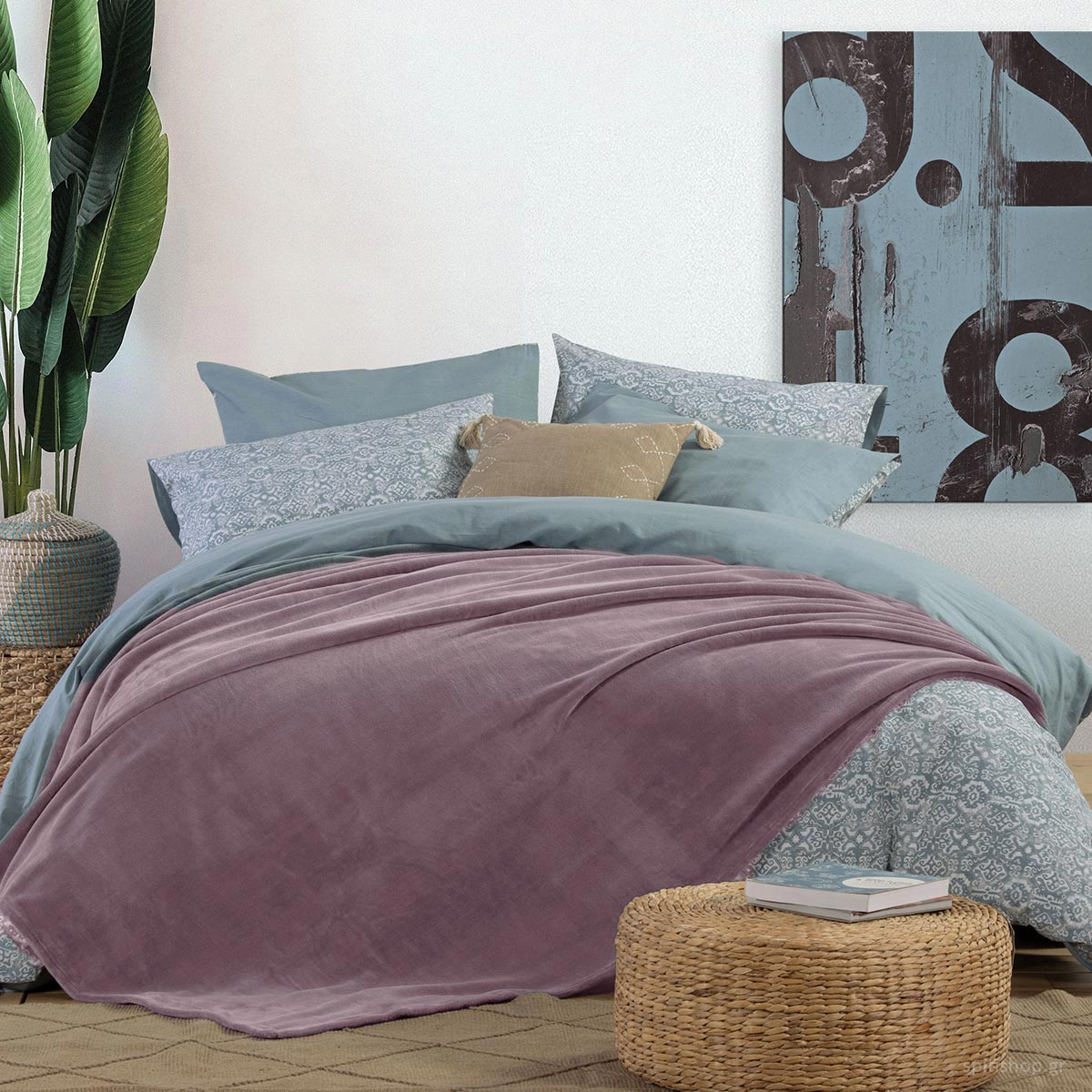 Κουβέρτα Fleece Nef-Nef Yπέρδιπλη 220Χ240 Cosy Mauve