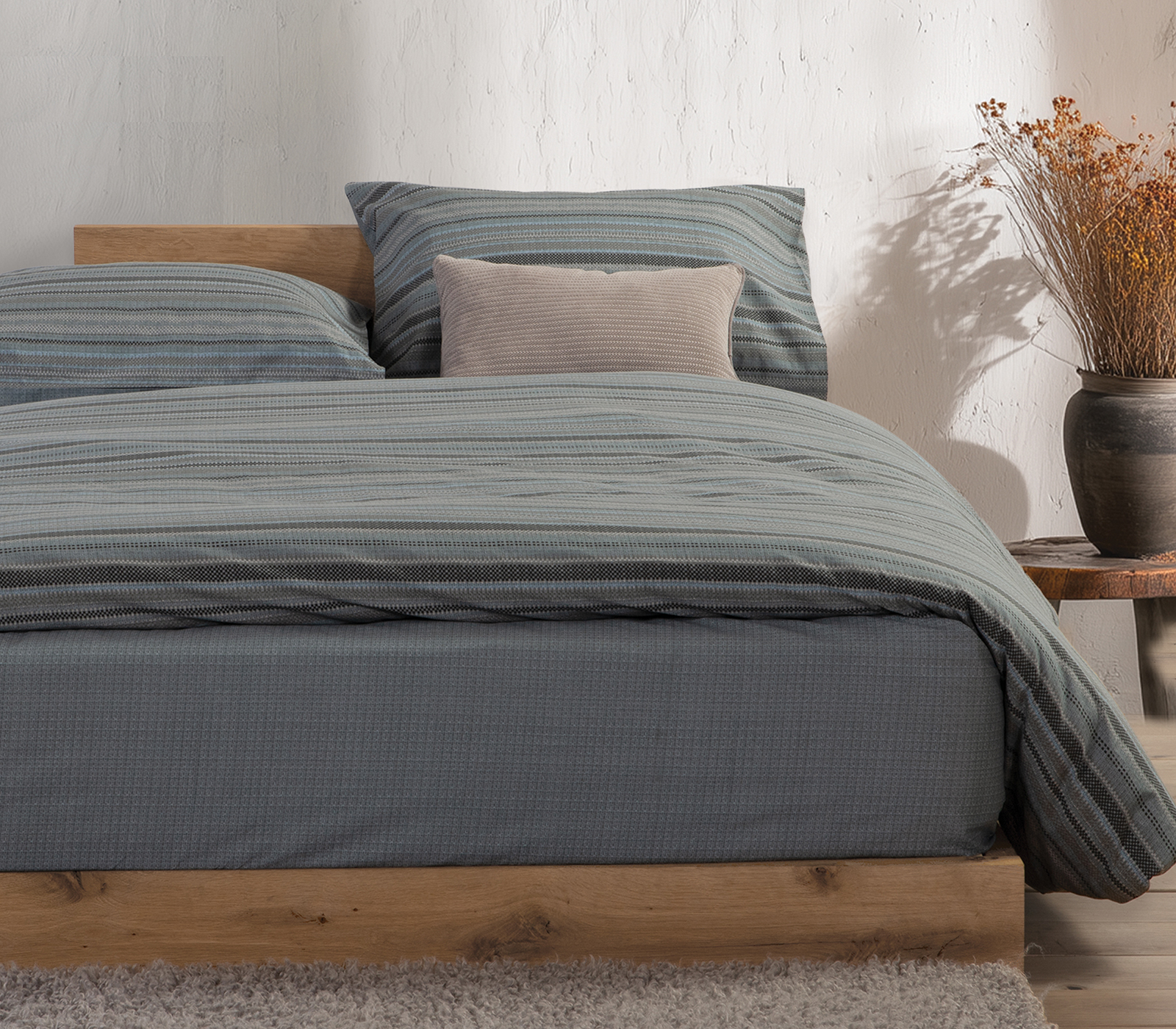 Σεντόνια Υπέρδιπλα Nef-Nef Homeware (Σετ) με λάστιχο 240x270 Degree Denim