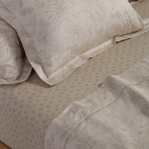 King Size Σεντόνια Nef-Nef Homeware Βαμβακοσατέν Elinda 270X280 Εcru