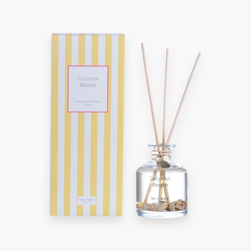 Αρωματικό Χώρου Στικς Nef-Nef Homeware Coconut Beach 230ml Yellow