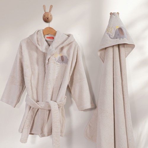 Bρεφικό Μπουρνούζι Nef-Nef Homeware Happy Days 02 Greige