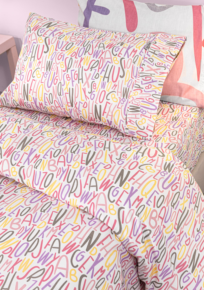 Παιδικά Σεντόνια  Guy Laroche (Σετ) Letters Pink  160x250