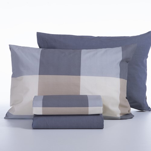 Σεντόνια Υπέρδιπλα Nef-Nef Homeware (Σετ) Casual Check 240Χ270 Denim