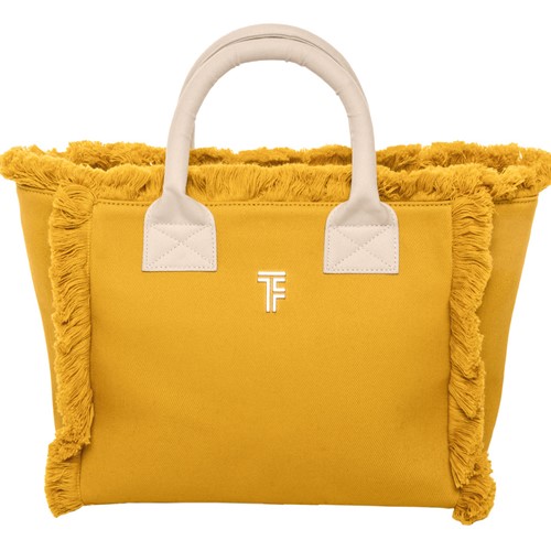 Τσάντα Χειρός Θαλάσσης Feel & Touch Caribbean Mustard/Ammos 26x24x16cm