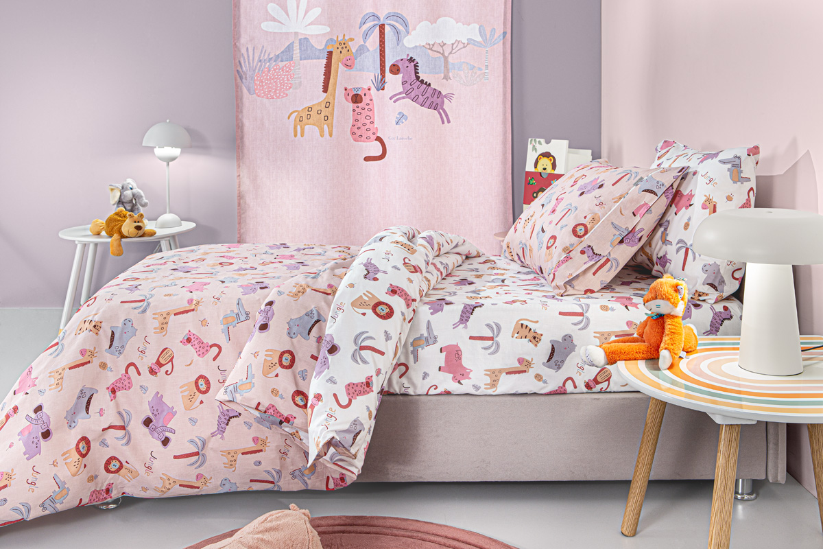 Παιδικά Σεντόνια Guy Laroche (Σετ) Jungle Pink 165x250