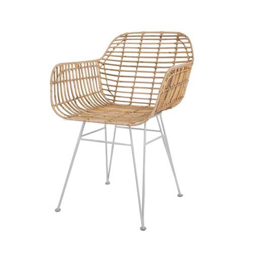 Καρέκλα Τραπεζαρίας με μπράτσα Marea White legs (57x60x82) Soulworks