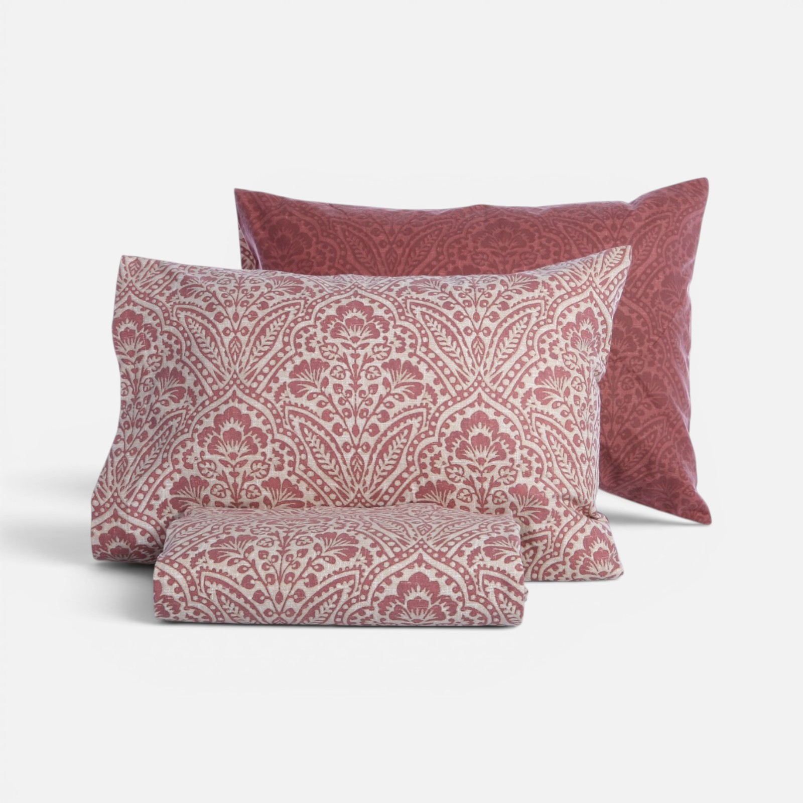 Φανελένια Υπέρδιπλη Παπλωματοθήκη Nef-Nef Homeware (Σετ) Marcel 240x230 Bordo