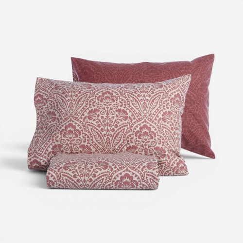 Φανελένια Υπέρδιπλη Παπλωματοθήκη Nef-Nef Homeware (Σετ) Marcel 240x230 Bordo