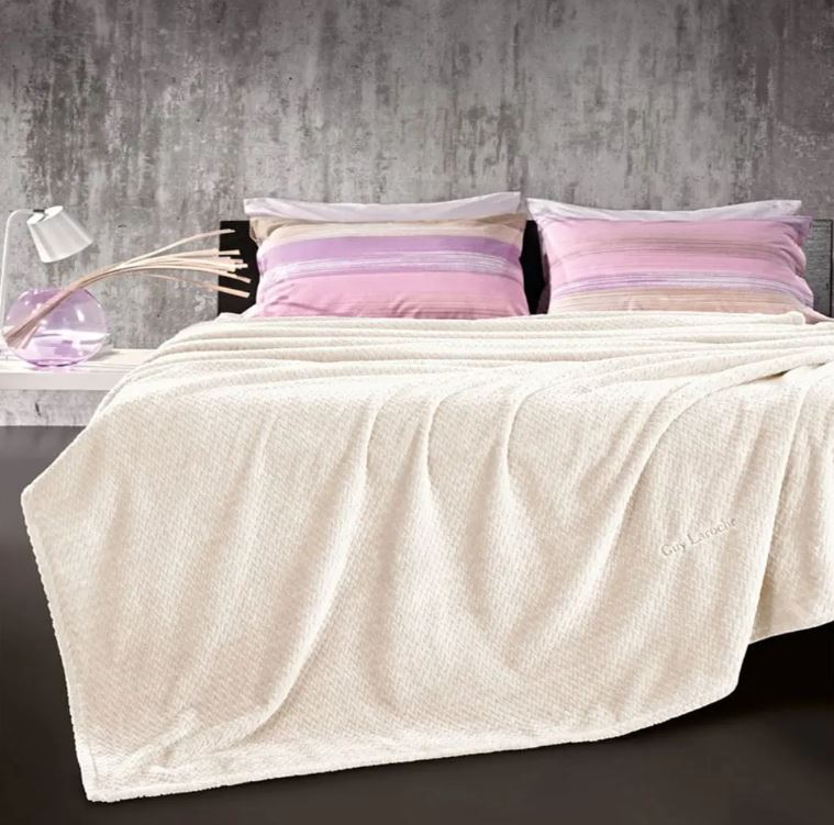Κουβέρτα Fleece Μονή Guy Laroche (Σετ) 160X220 Rombus Ecru