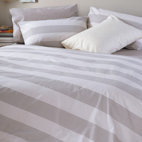 Παπλωματοθήκη Μονή Nef-Nef Homeware (Σετ)Casual Stripe 170Χ240 Ecru