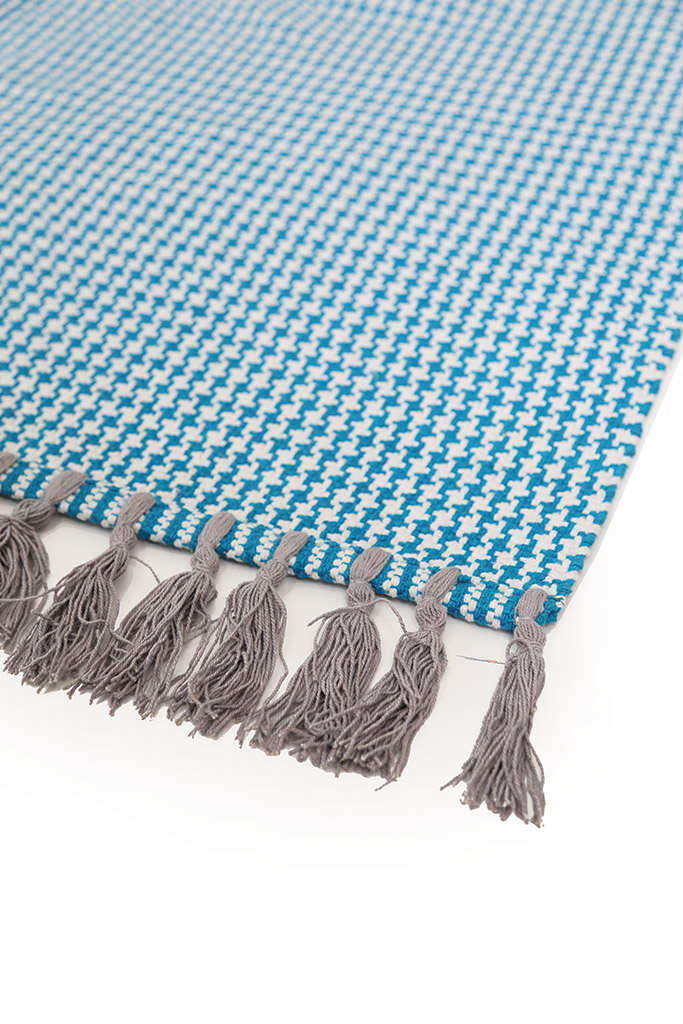 Χαλί Σαλονιού All Season Urban Cotton Kilim Royal Carpet 1.60X2.30 - Houndstooth Caribbean Sea