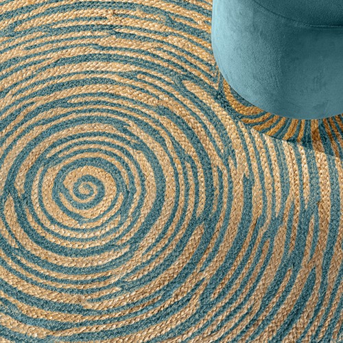 Χαλί Σαλονιού Guy Laroche Floral Azul 110 Round