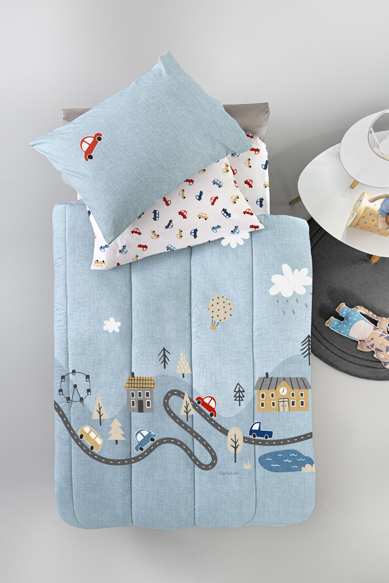 Παιδικό Κουβερλί Guy Laroche Roadtrip Sky 160Χ230 Suede
