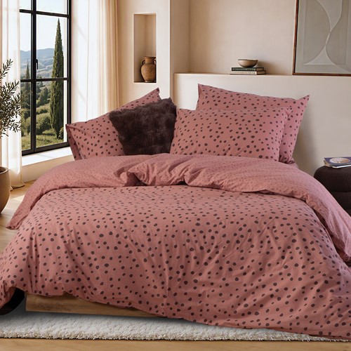 Μονά Σεντόνια Nef-Nef Homeware (Σετ) Βαμβακερά με Λάστιχο Trust 170Χ270 Dusty Rose