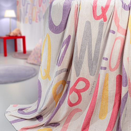 Κουβέρτα Μονή Guy Laroche Letters Ultra Soft 160x220 Pink