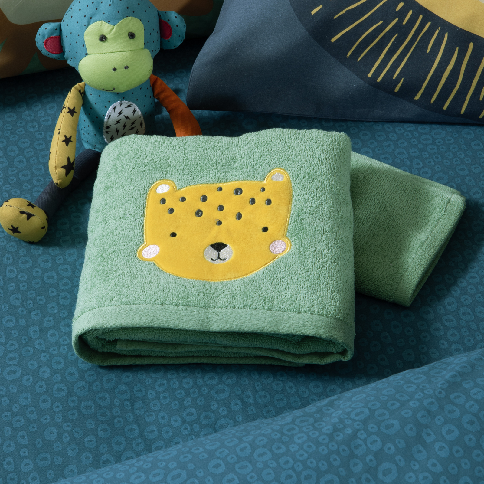 Παιδικές Πετσέτες Nef-Nef Homeware (2τμχ)  Jungle Mania Pistachio